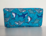 Sharks On Blue Toiletry Bag