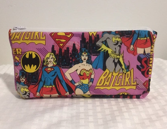 Batgirl, Supergirl, Wonder Woman Toiletry Bag