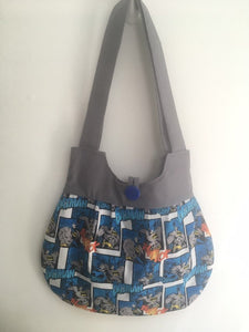 Batman Comics Blue and Gray Purse